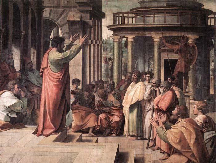 RAFFAELLO Sanzio St Paul Preaching in Athens oil painting image